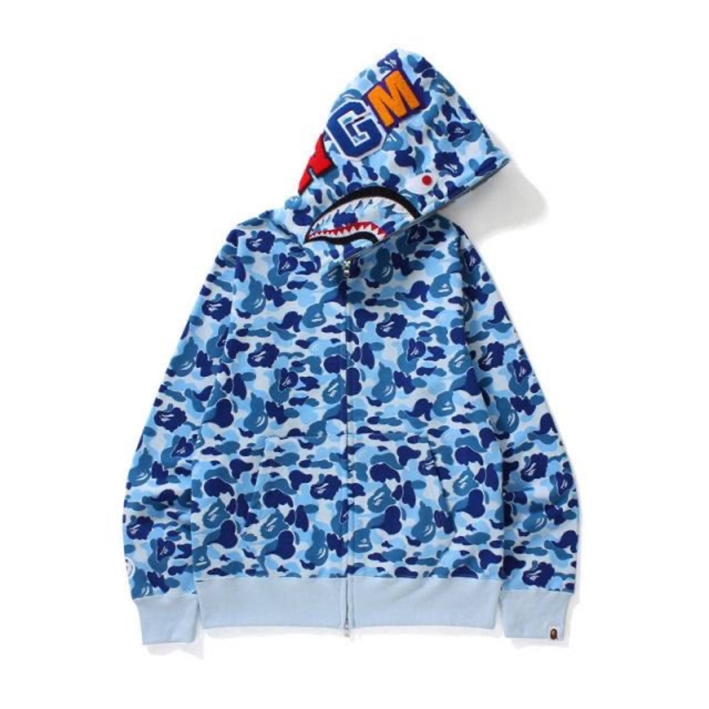 Bape Blue Camo Hoodie Size Medium